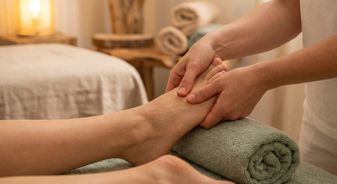 Séance de réflexologie plantaire — soin thérapeutique
